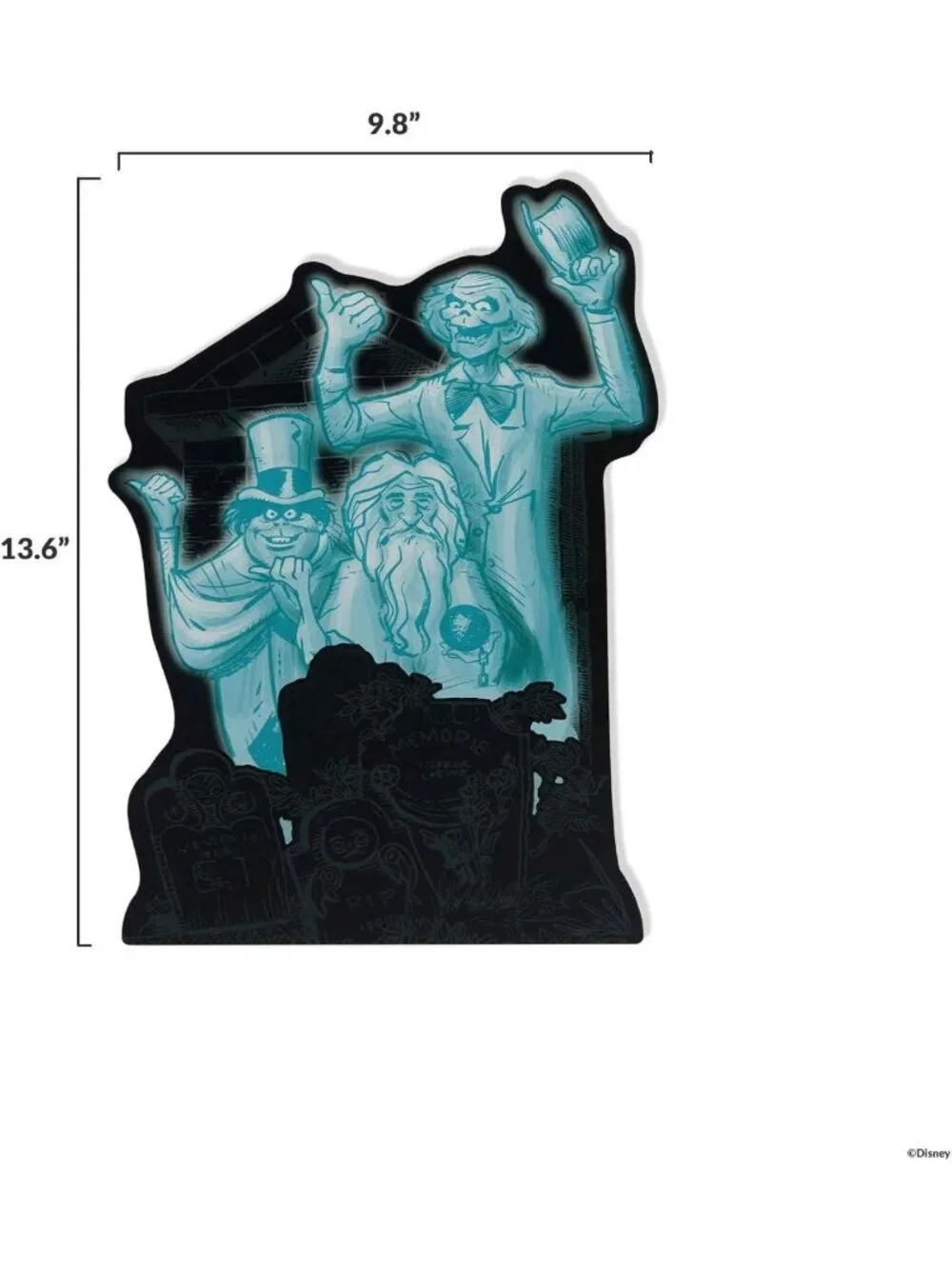 Spooky Haunted Mansion Hitchhiking Ghosts Metal Sign | Halloween Wall Art Decor